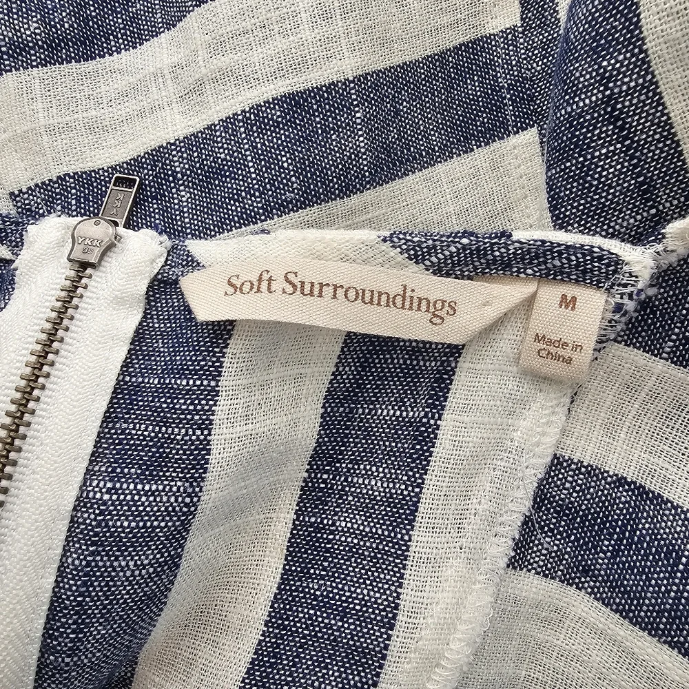 Soft Surroundings Sunset Park Linen Blend Cold Shoulder Tunic M